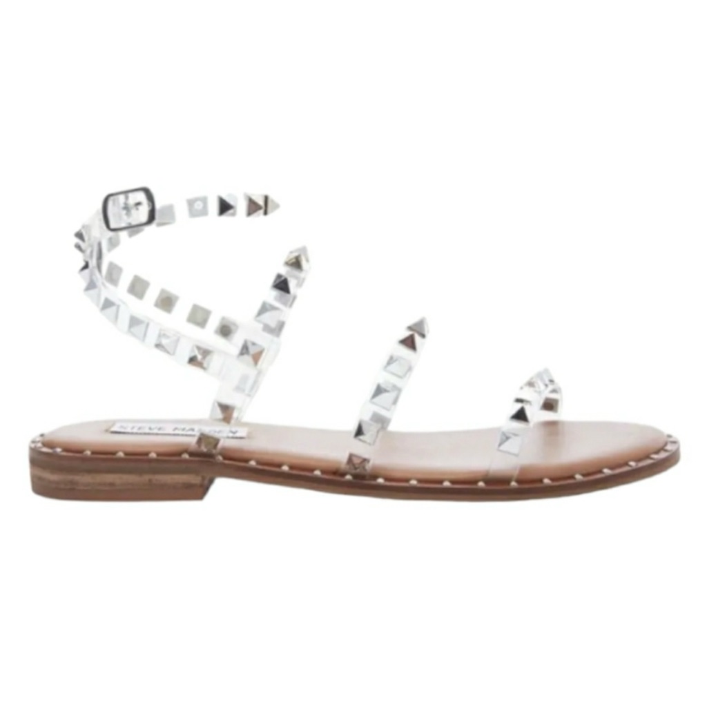 Steve Madden Fairway Clear Studded Sandals Size 9 Nwot